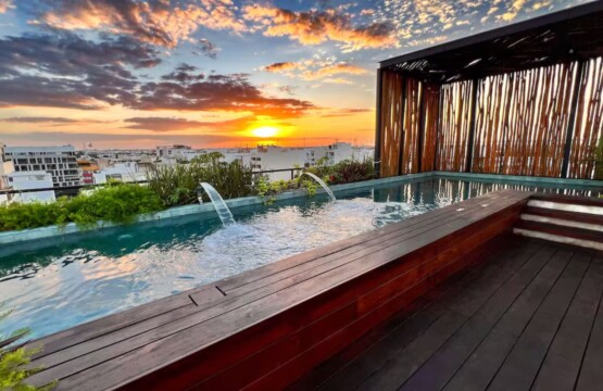 Rooftop pool at Jatsa Ha studio near Playa del Carmen beach