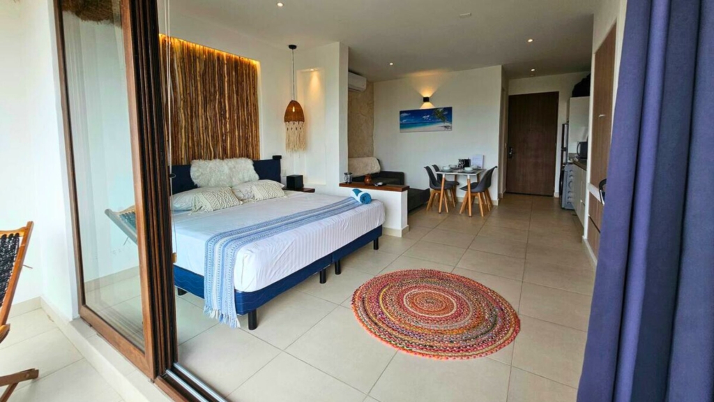 White 504 modern ocean view studio for couples in Playa del Carmen