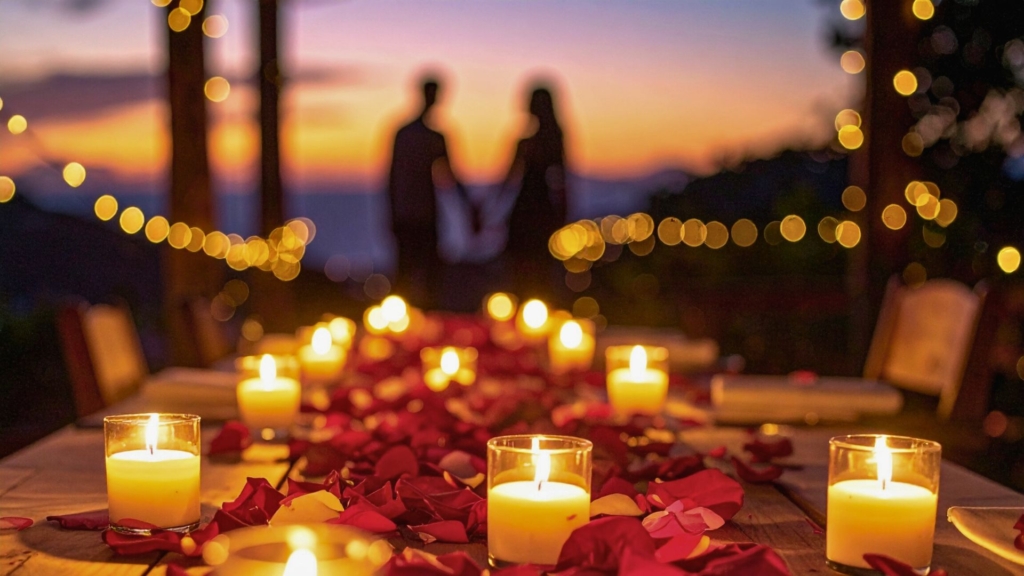 Romantic beachfront dinner setup in Playa del Carmen