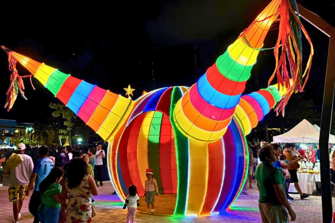 Christmas Village lights at Explanada 28 de Julio.