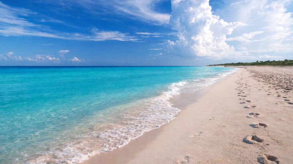 Start early with a beach walk at Playacar Beach