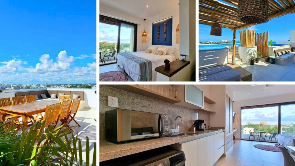 Ocean View Studio 402 balcony with sea breeze and workspace setup.